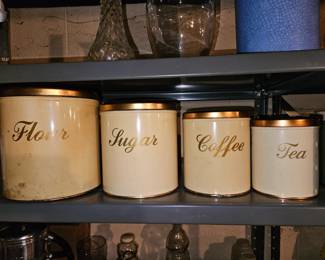 Vtg Tin Canister Set!
