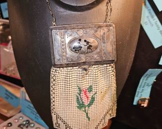 Whiting & Davis? Enameled Mesh Vanity Purse W/Compact!
