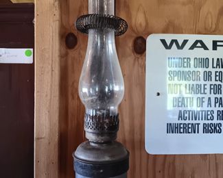 Antique Dressel Railroad Train Wall Sconce Lantern with Plume & Atwood oil lamp