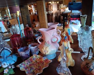 Hall vase; Imperial glass; Lenox pieces