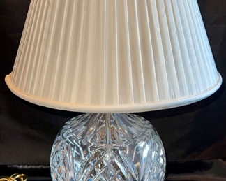 WATERFORD DECORATOR LAMP WITH SILK SHADE