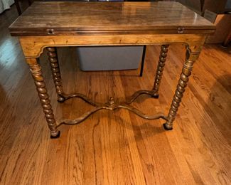 Louis XIII Walnut Flip Top Table