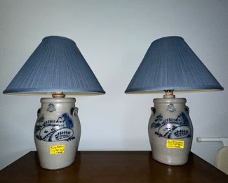 Rowe Pottery Salt Glazed Lamps