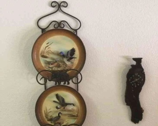 Decor Plates 6 With Hanging Racks And Clock