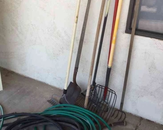 Lot Of Yard Tools Hoses