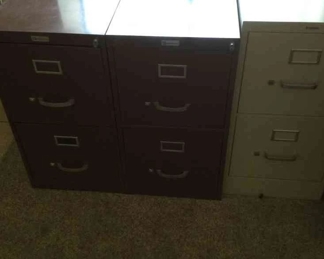 Three Metal Filing Cabinets