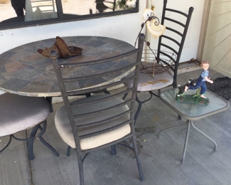 Stone Patio Table With 3 Chairs More
