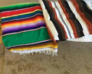 Two Striped Blankets With A Southwestern Flare