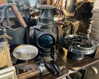 Antique railroad lantern