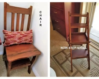 Chair converts into a utility stepstool...great to have in any room.
