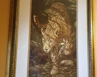 Numbered print of Leopard in Safari Bathroom.