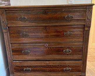 Victorian Oak Dresser - 4 drawer (solid wood)