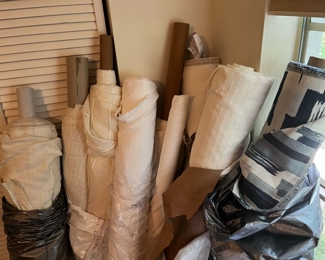 8 bolts of white/cream fabric