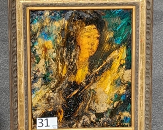 "The Girl Playing A Mandolin" / Undated / 28Wx32H / $1,000