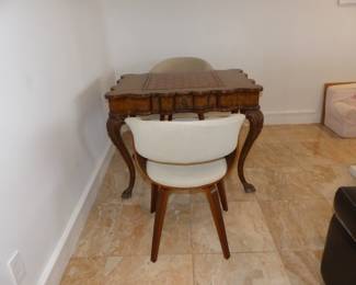 Game table with pair of chairs