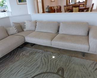 Natuzzi neutral fabric sectional sofa