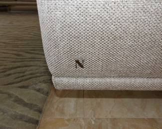 Natuzzi neutral fabric sectional sofa