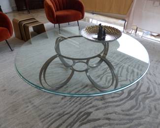 Designer glass top modern cocktail table
