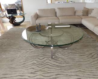 Designer glass top modern cocktail table