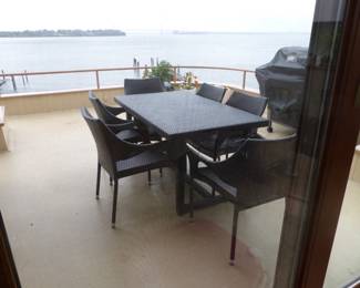 Outdoor table and chairs, Weber natural gas hookup BBQ