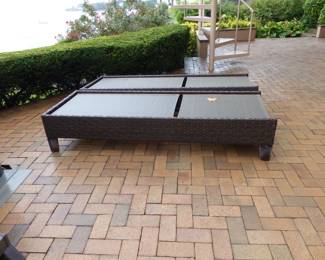 Outdoor wicker chaise lounges