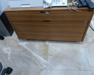 Contemporary wood file cabinet