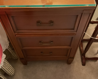 A pair of Maddox night stands - Three Drawer -  H 28” D 16” L 18” 