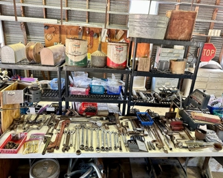LARGE SHOP FULL!!!!   Tools  -  Texaco Cans - Much More