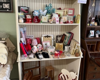 Wonderful beadboard country display cabinet