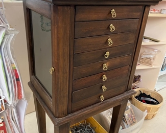 Beautiful solid wood jewelry chest with side doors
