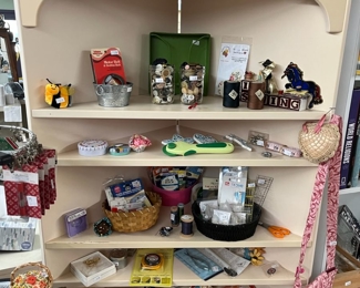 Camille Beckman products corner display cabinet