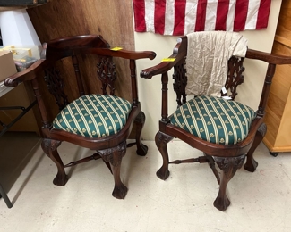 A pair of antique corner chairs
