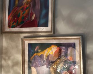 #1 & #2 Works by Linda Le Kinff- Bottom print is an Artist Proof  1/50. One up top is 62/160.