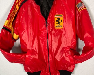 Vintage Red Ferrari Racing Bomber Jacket by Watkins