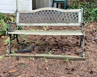 Wrought Iron & Wood Garden Bench