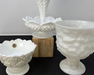 Milk Glass Trio - Fenton, EO Brody & Westmoreland