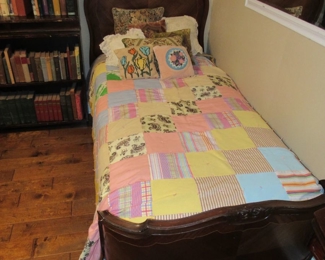 French inlaid twin bed