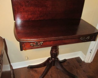 Antique mahogany flip top table