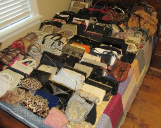 Many, many vintage purses
