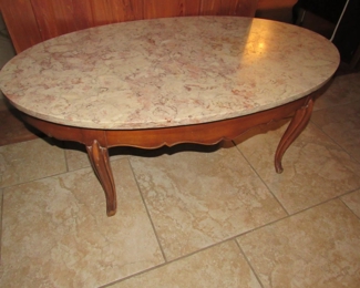 Oval Italian marble coffee table