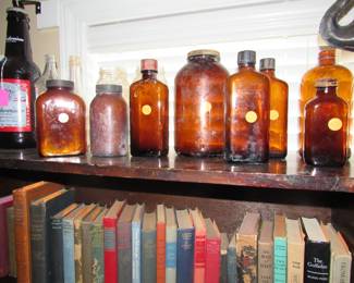 Antique laboratory bottles
