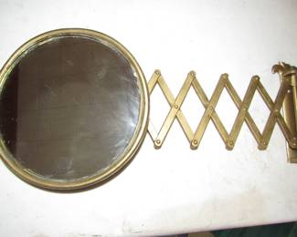 Brass shaving mirror
