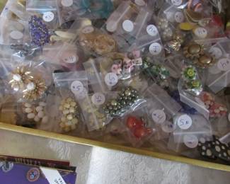 Lots of vintage clip on earrings