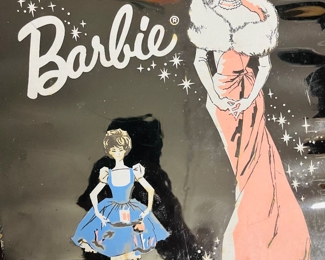 Barbie case with doll and clothing $30