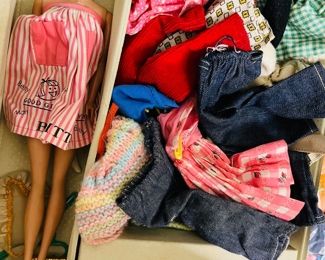 Barbie case with doll and clothing $30