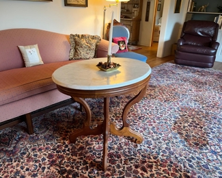 EASTLAKE STYLE MARBLE TOP TABLE