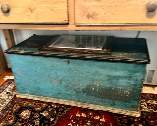 ANTIQUE ROBIN'S EGG BLUE CHEST