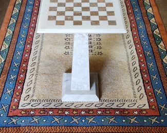 Marble Chess Top From Portugal & Rug From France 