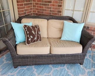 Wicker like rocking loveseat 34 x 60 x 38