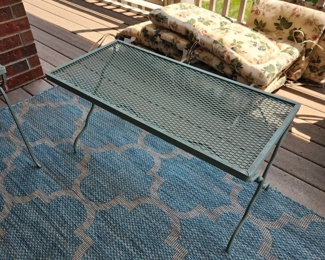 Wrought iron coffee table 17 x 34 x 16